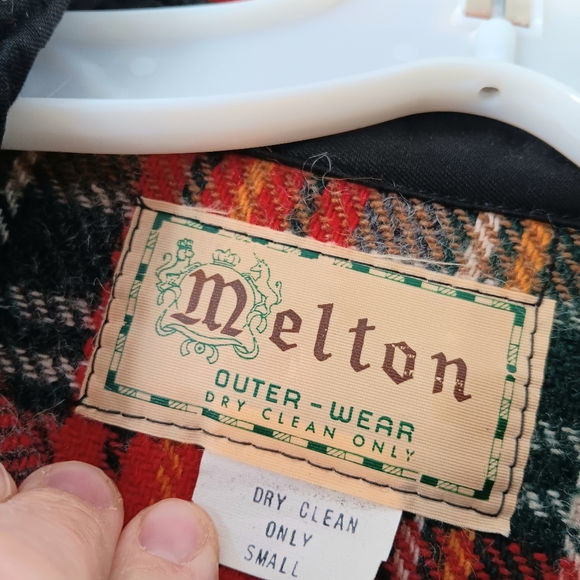 Wool, Melton Outer-wear Flannel Button Up Shirt Jacket Mens Size Small Vintage - Picture 9 of 12